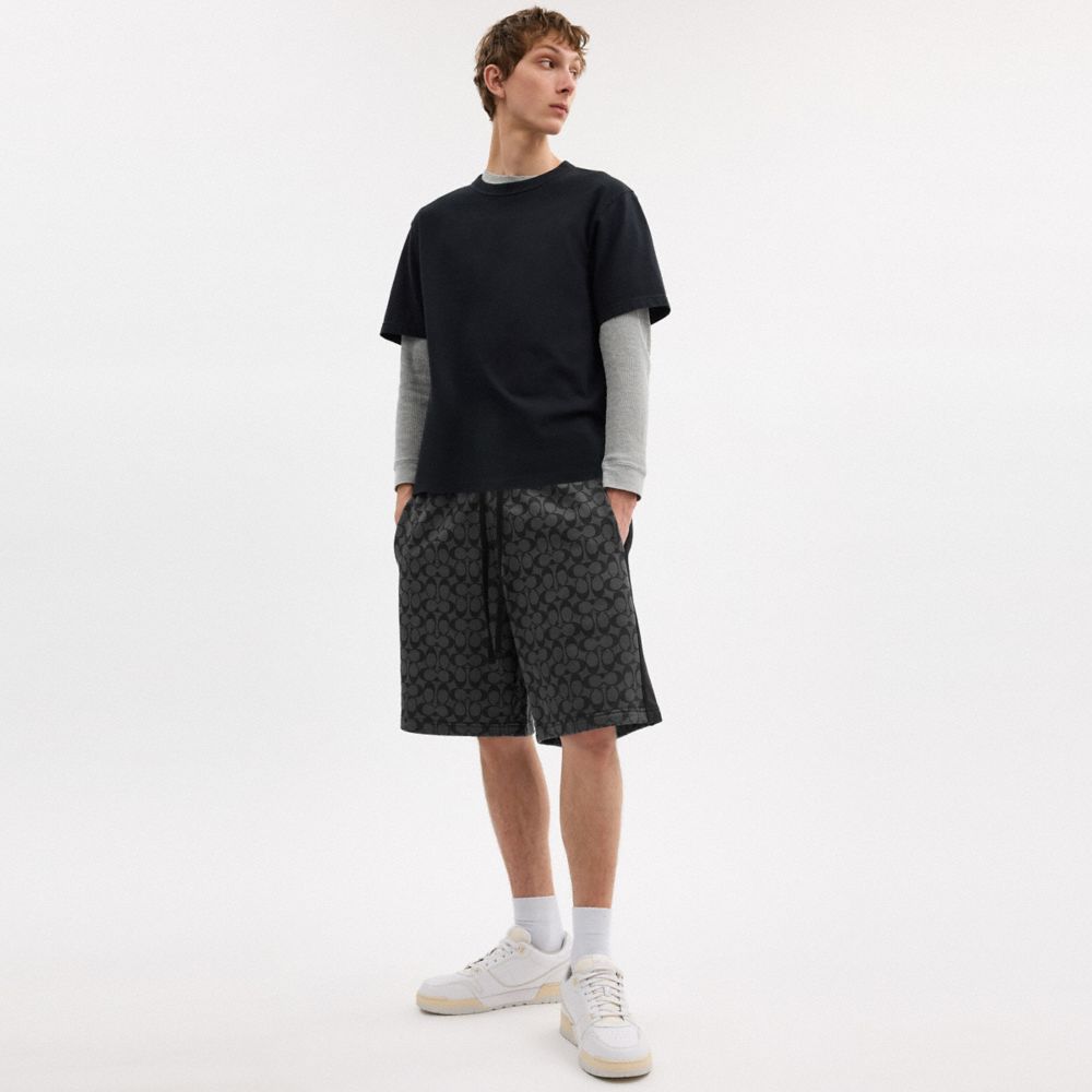 Coach Signature Shorts Charcoal Signature