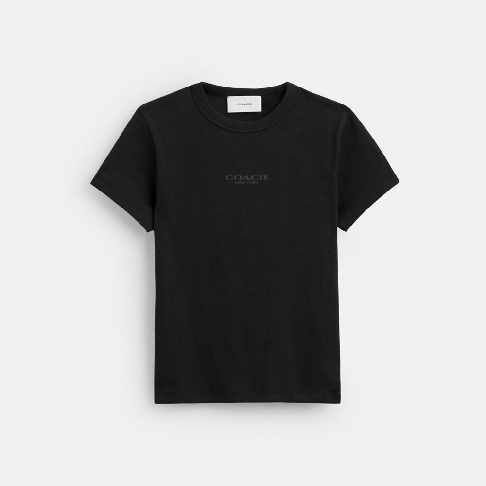 Coach New York Ribbed T Shirt Black