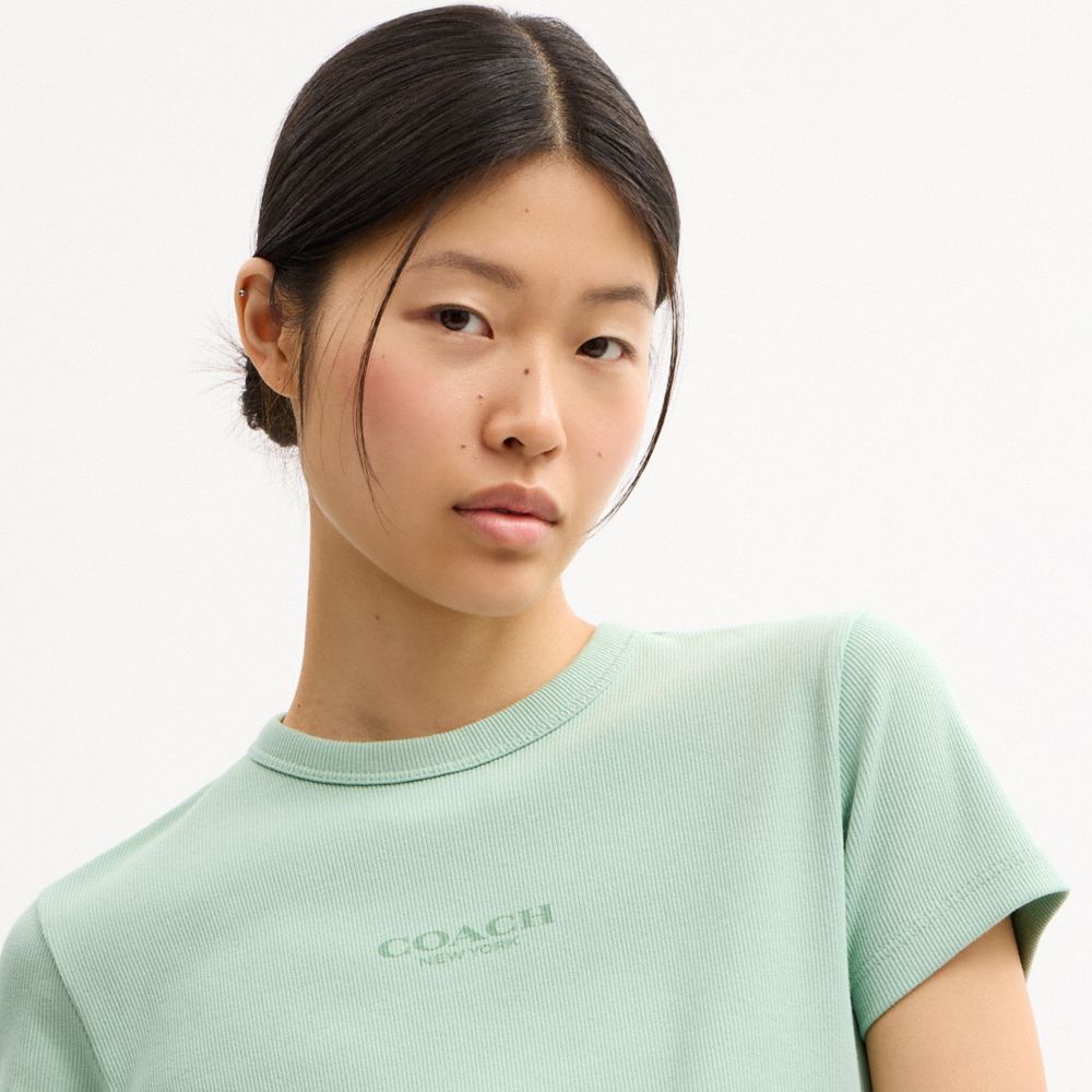 Coach New York Ribbed T Shirt Mint