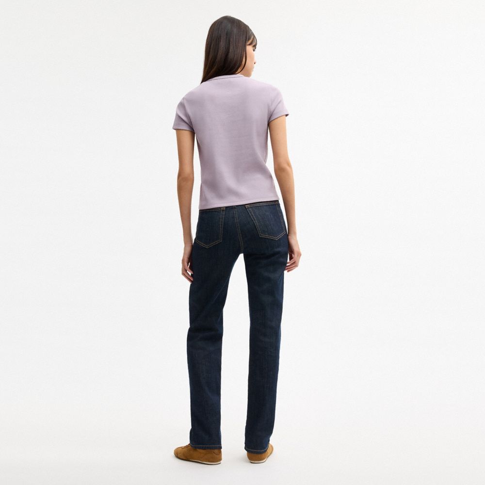 Coach New York Ribbed T Shirt Wisteria Purple