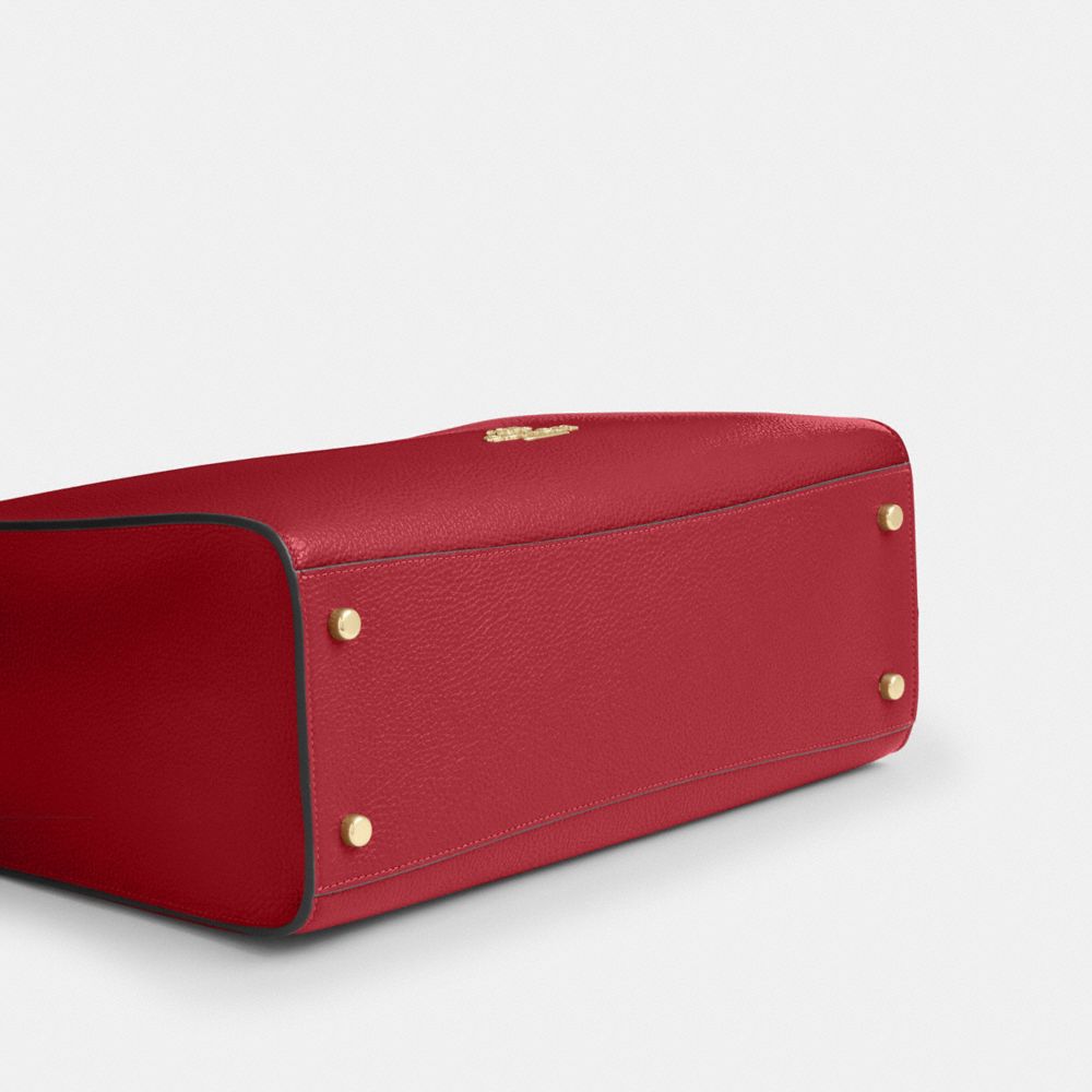 Coach Maggie Tote Bag Gold True Red