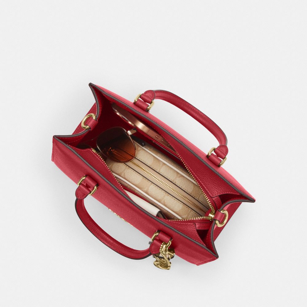 Coach Maggie Small Tote Bag Gold True Red