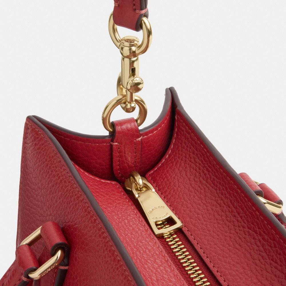 Coach Maggie Small Tote Bag Gold True Red