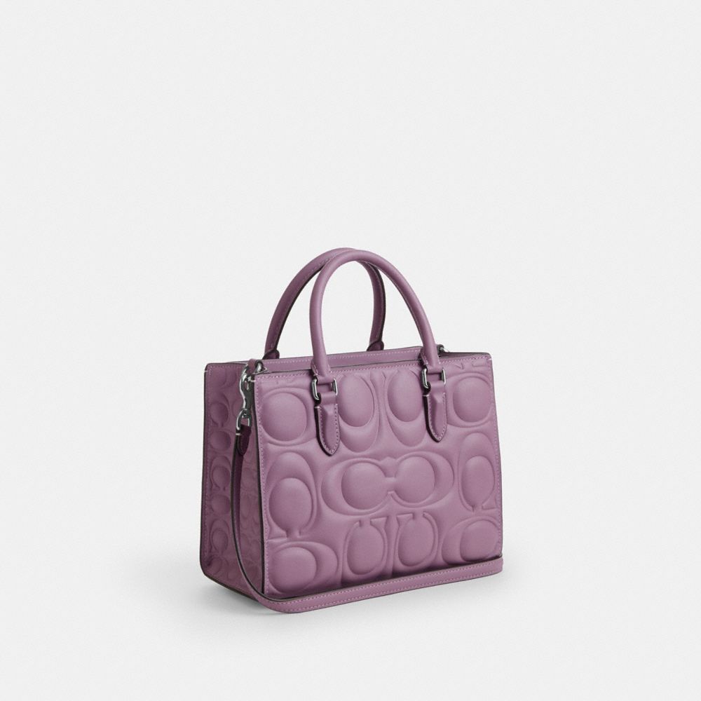 Coach Maggie Small Tote Bag In Signature Leather Silver