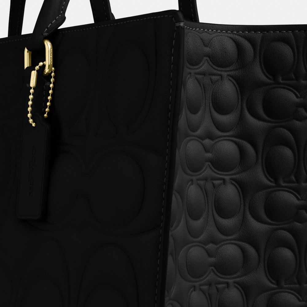 Coach Maggie Tote Bag In Signature Leather Gold Black