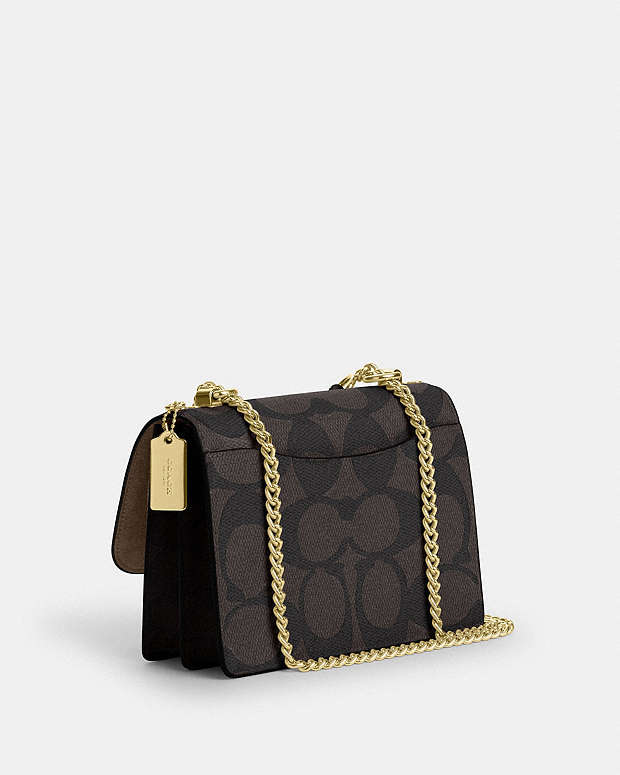 Klare Crossbody Bag In Blocked Signature Canvas Signature Canvas-Gold-Walnut-Tan Signature Canvas-Gold-Walnut-Tan