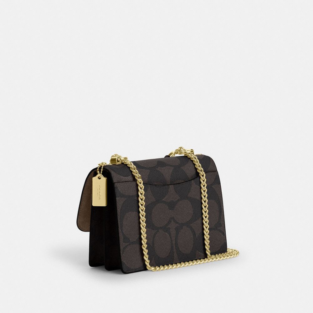 Coach Klare Crossbody Bag In Blocked Signature Canvas Gold Walnut Tan