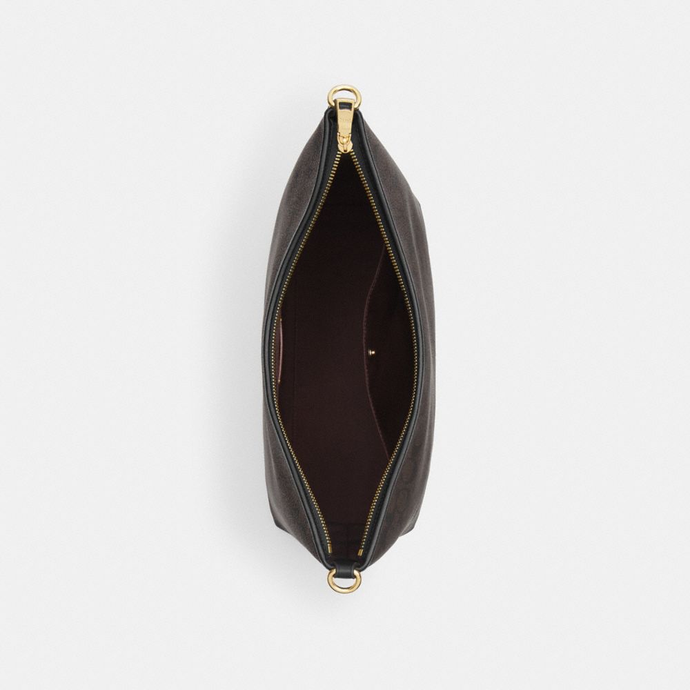 Coach Laurel Large Shoulder Bag In Signature Canvas Gold Walnut Black