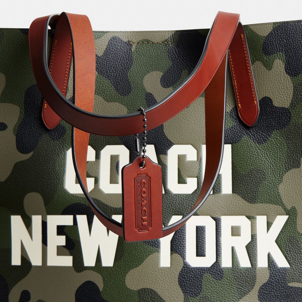 Coach Relay Tote Bag With Camo Print And Coach Graphic Camo