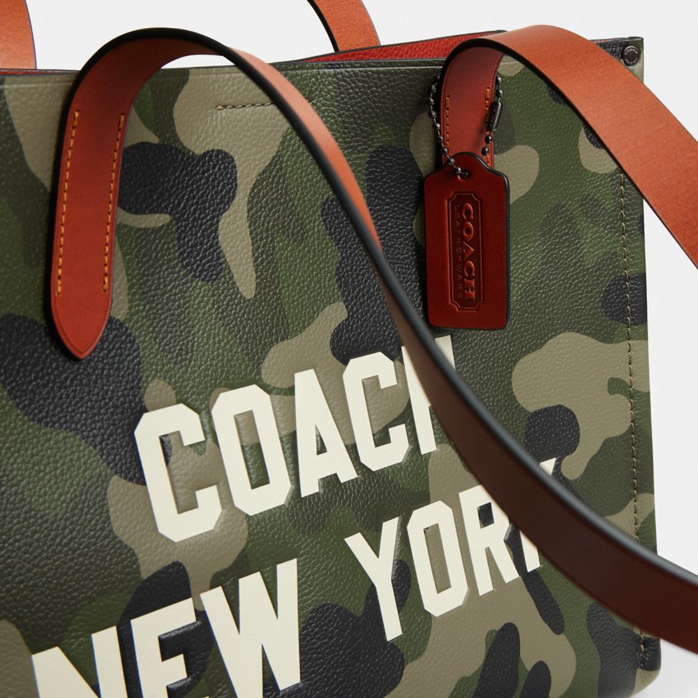 Coach Relay Tote Bag 34 With Camo Print And Coach Graphic Camo