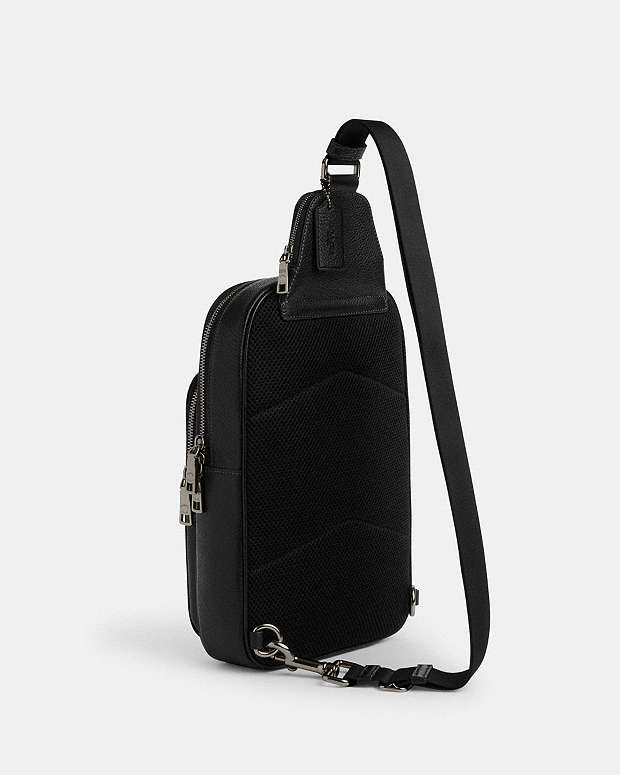 Ethan Pack Pebbled Leather-Gunmetal-Black Pebbled Leather-Gunmetal-Black