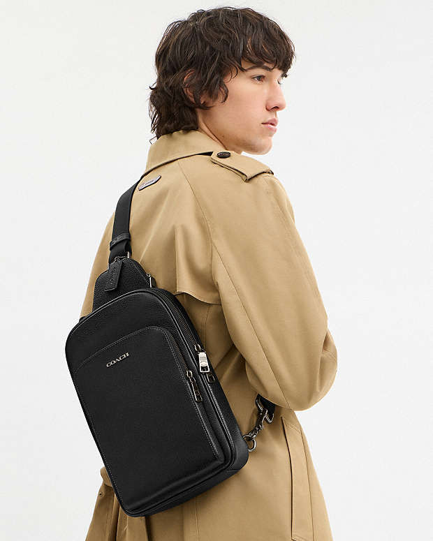 Ethan Pack Pebbled Leather-Gunmetal-Black Pebbled Leather-Gunmetal-Black