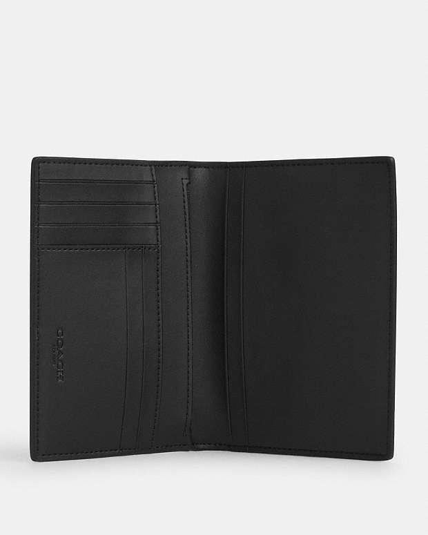 Passport Card Case In Signature Canvas With Patches Signature Canvas-Gunmetal-Tan Multi Signature Canvas-Gunmetal-Tan Multi