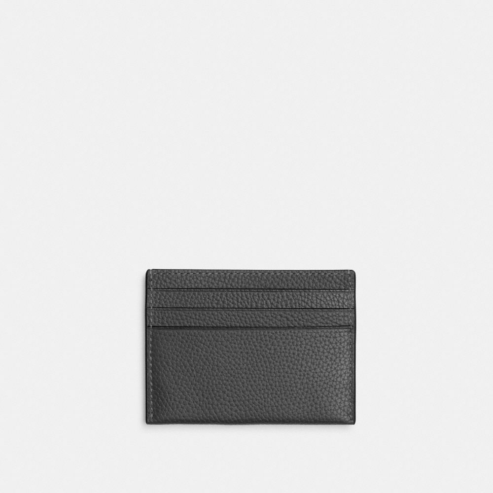 Coach Card Case With Coach Graphic Charcoal