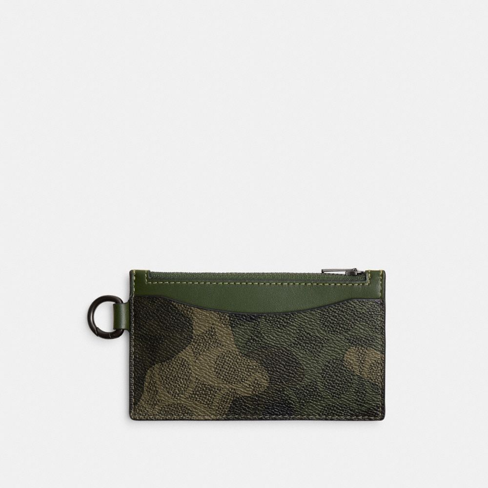 Coach Zip Card Case In Signature Camo Print Signature Camo