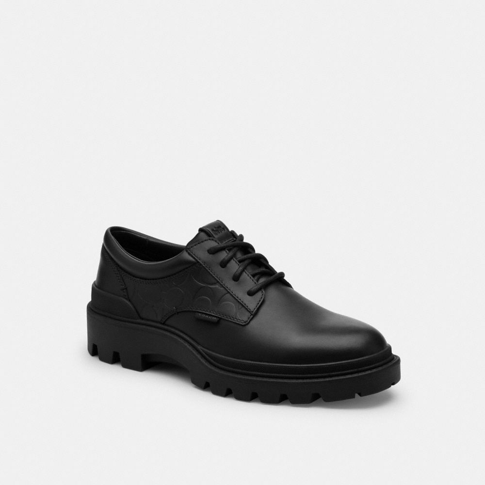 Men's Coach Cameron Derby In Signature Leather Black
