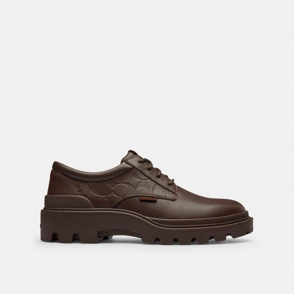 Men's Coach Cameron Derby In Signature Leather Maple