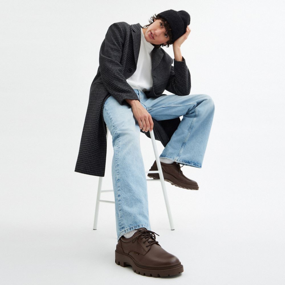 Men's Coach Cameron Derby In Signature Leather Maple