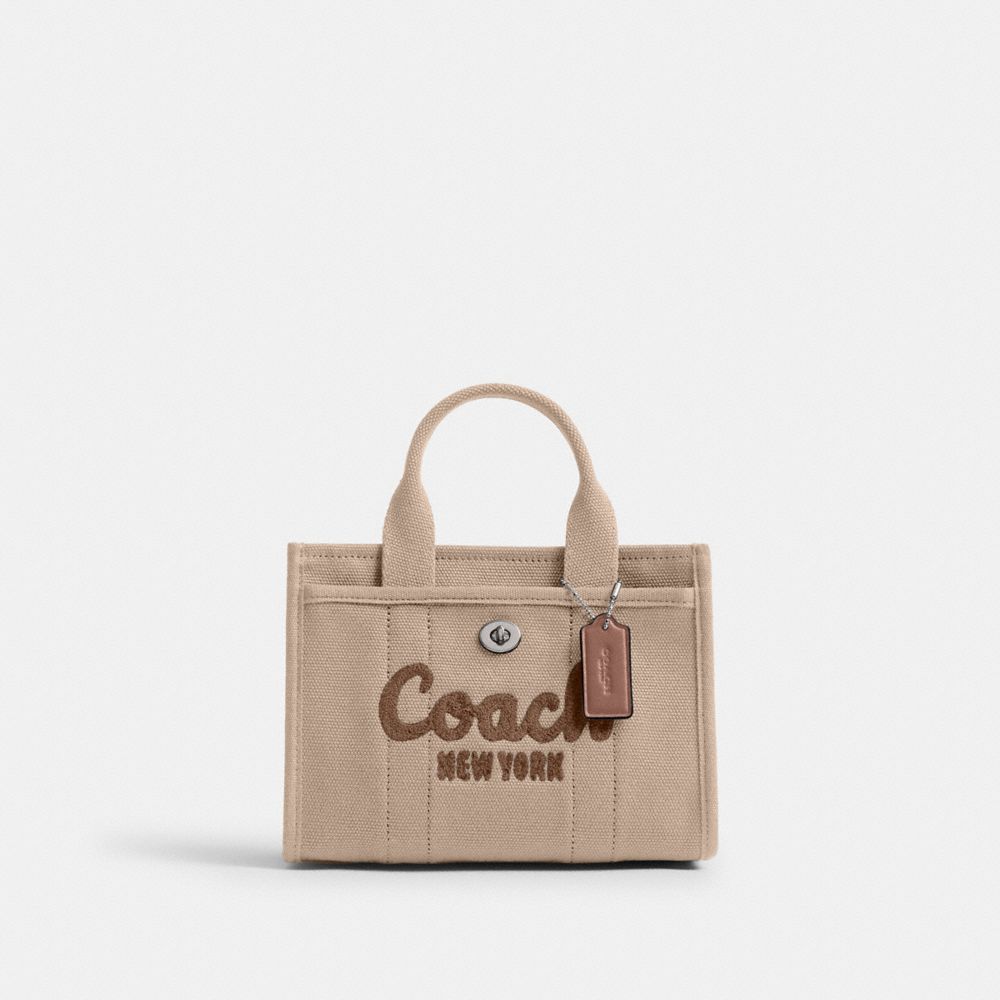 Coach Cargo Tote Bag 20 Silver Dark Natural