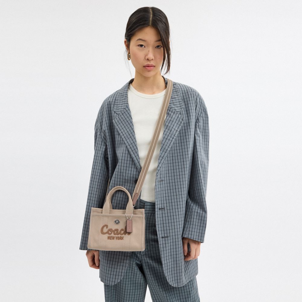 Coach Cargo Tote Bag 20 Silver Dark Natural