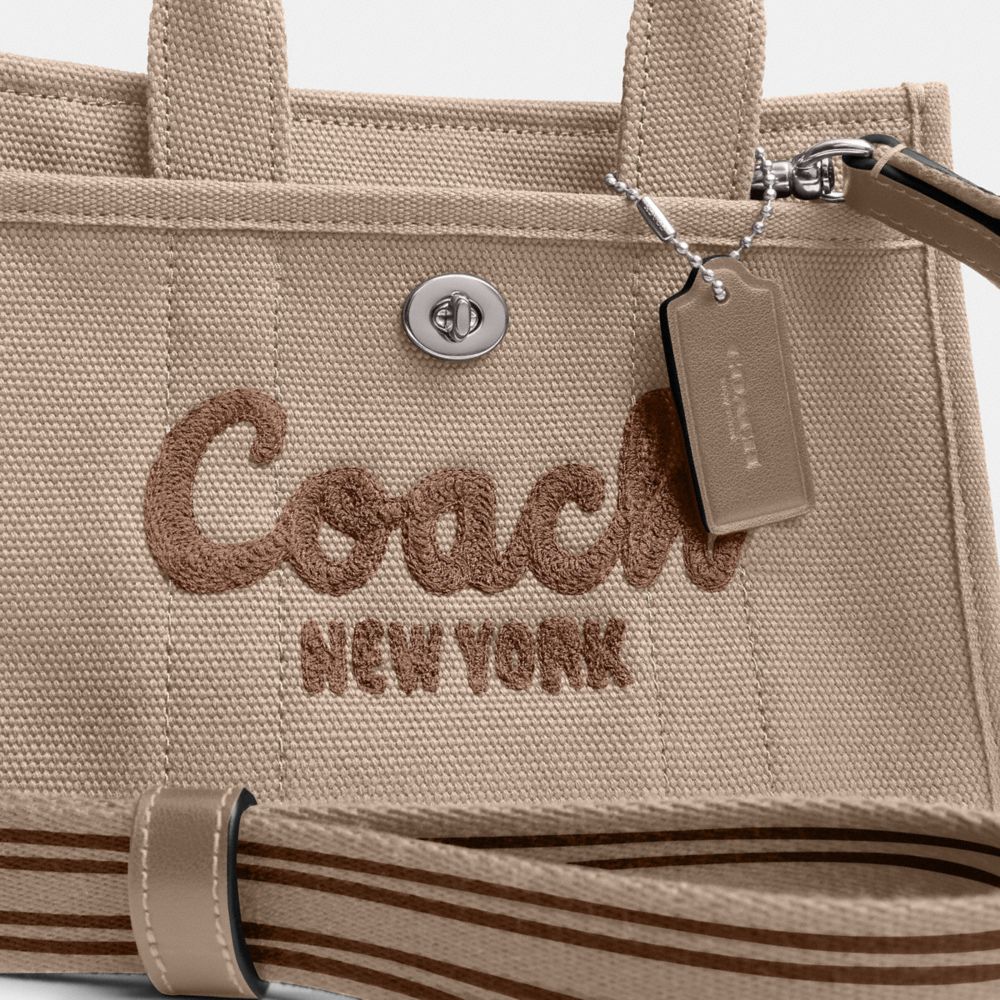 Coach Cargo Tote Bag 20 Silver Dark Natural