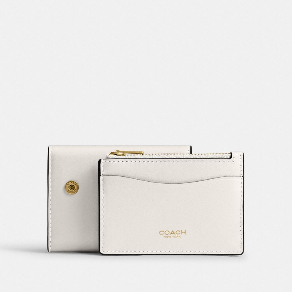 Coach Essential Card Holder Wallet Brass Chalk