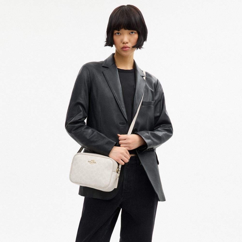 Coach Jamie Camera Bag In Signature Canvas Gold White Chalk