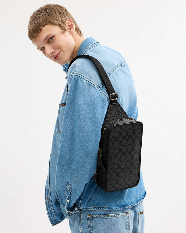 Sullivan Pack In Signature Canvas Signature Canvas-Gunmetal-Charcoal-Black Signature Canvas-Gunmetal-Charcoal-Black