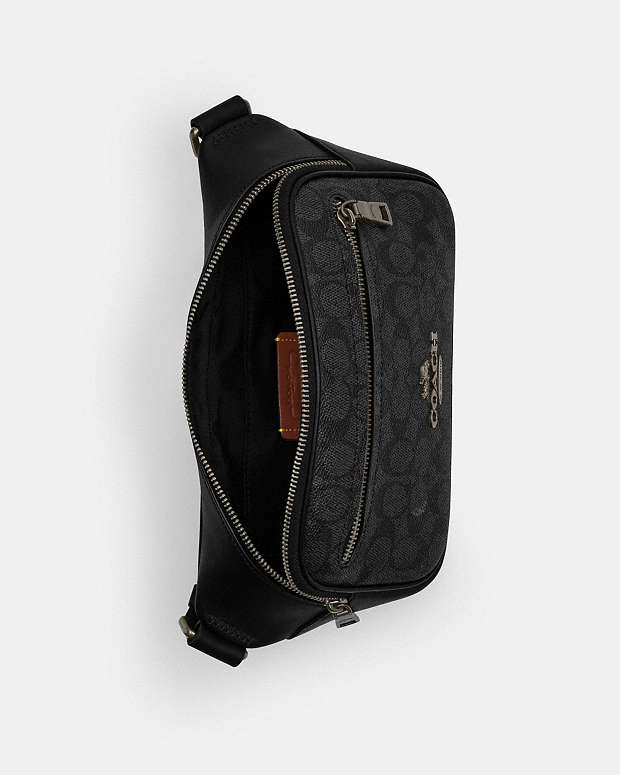 Elias Belt Bag In Signature Canvas Signature Canvas-Gunmetal-Charcoal-Black Signature Canvas-Gunmetal-Charcoal-Black