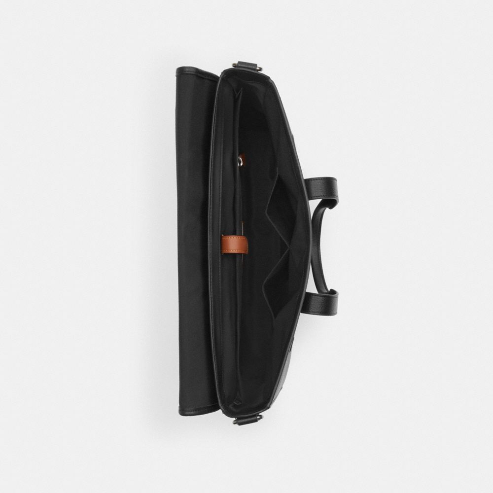Coach Sullivan Portfolio Brief In Signature Canvas Gunmetal Charcoal Black