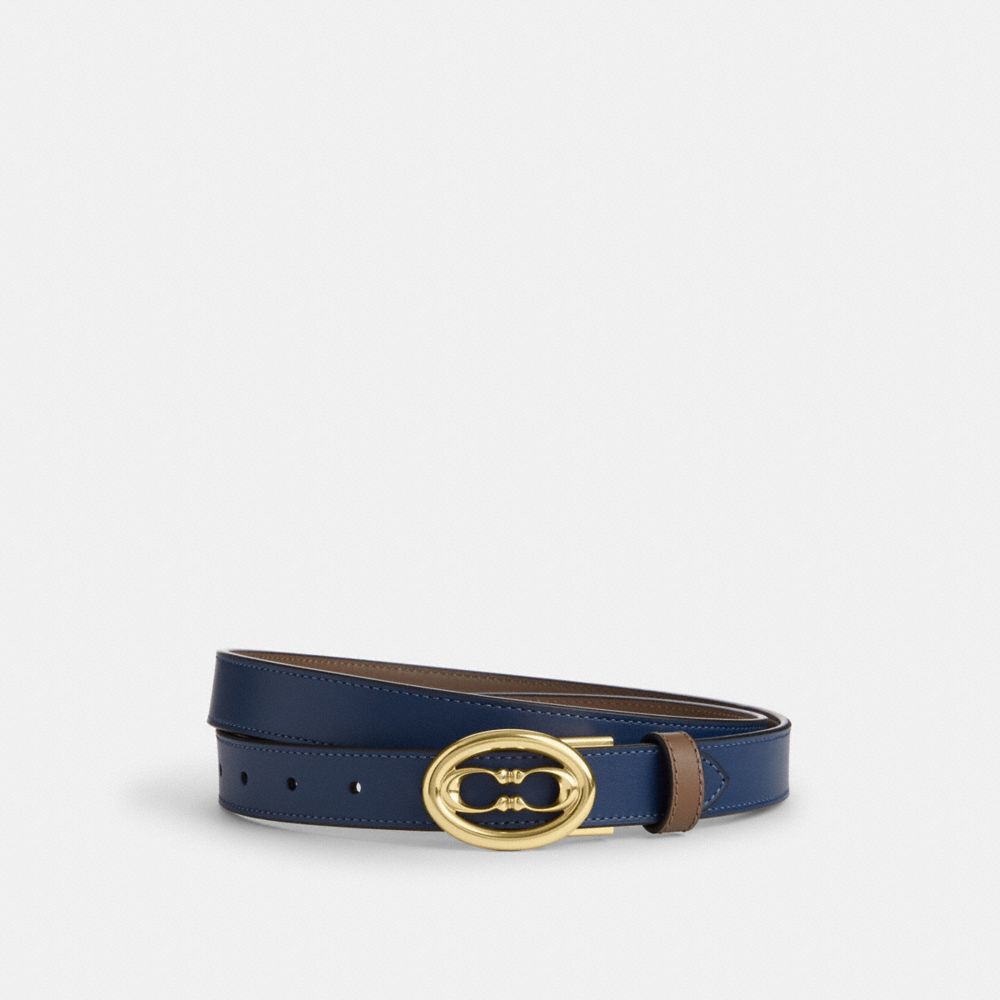 Coach Buckle Cut To Size Belt, 25 Mm Im Deep Blue Dark Stone