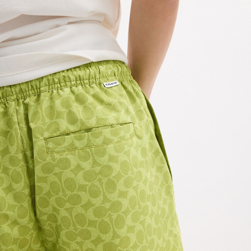 Coach Signature Swim Trunks In Recycled Polyester Pear