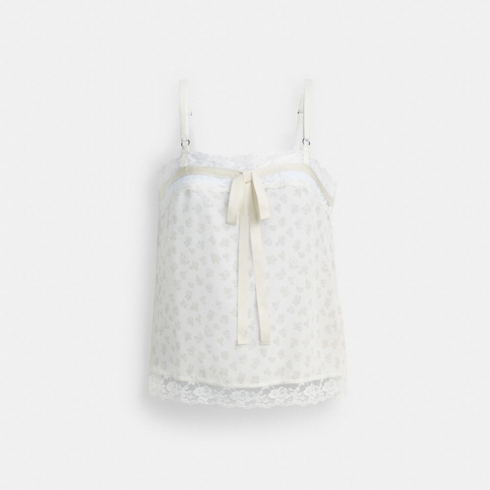 Coach Floral Silk Top White