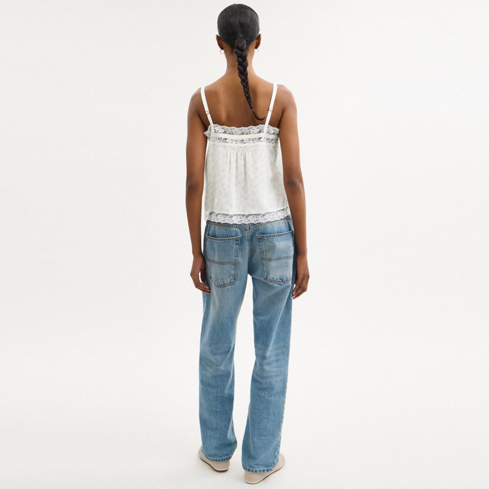 Coach Floral Silk Top White