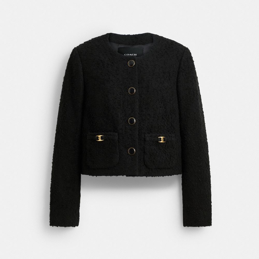Coach Heritage C Boucle Jacket Black