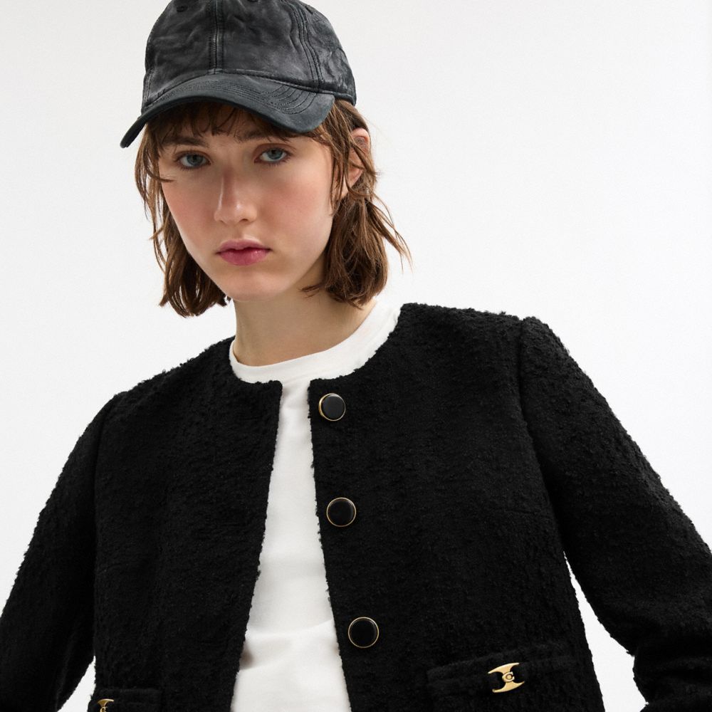 Coach Heritage C Boucle Jacket Black