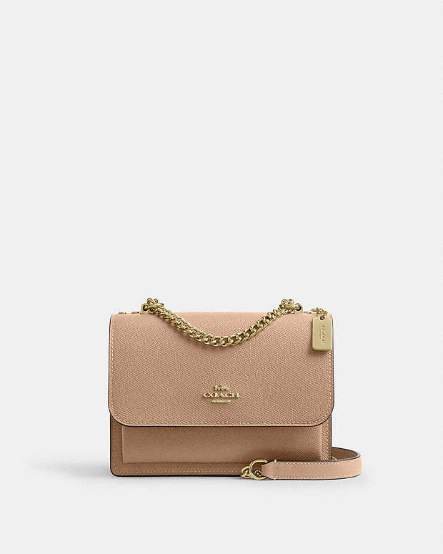 Mini Klare Crossbody Bag Crossgrain Leather-Gold-Taupe Crossgrain Leather-Gold-Taupe