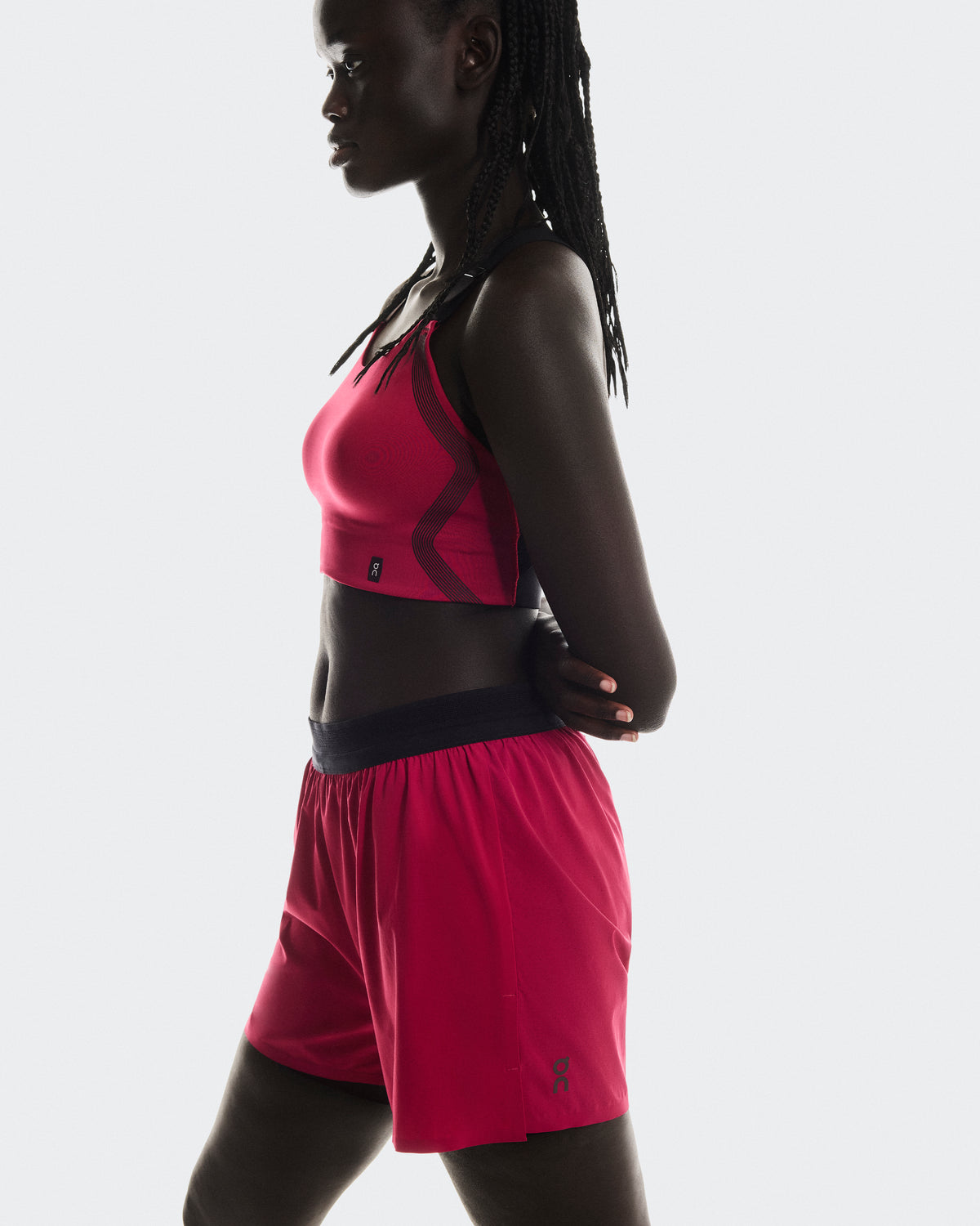 On 3" Performance 2/1 Shorts Grenadine | Black (Women'S) (Women's)
