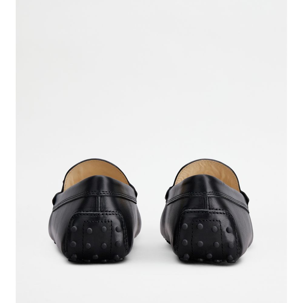 Tods Kate Gommino Driving Shoes In Leather Black Womens