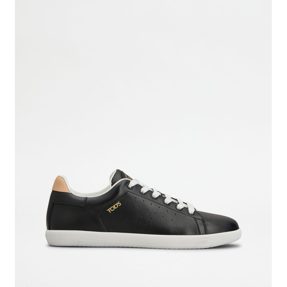 Tods Tabs Sneakers In Leather Black Natural Womens