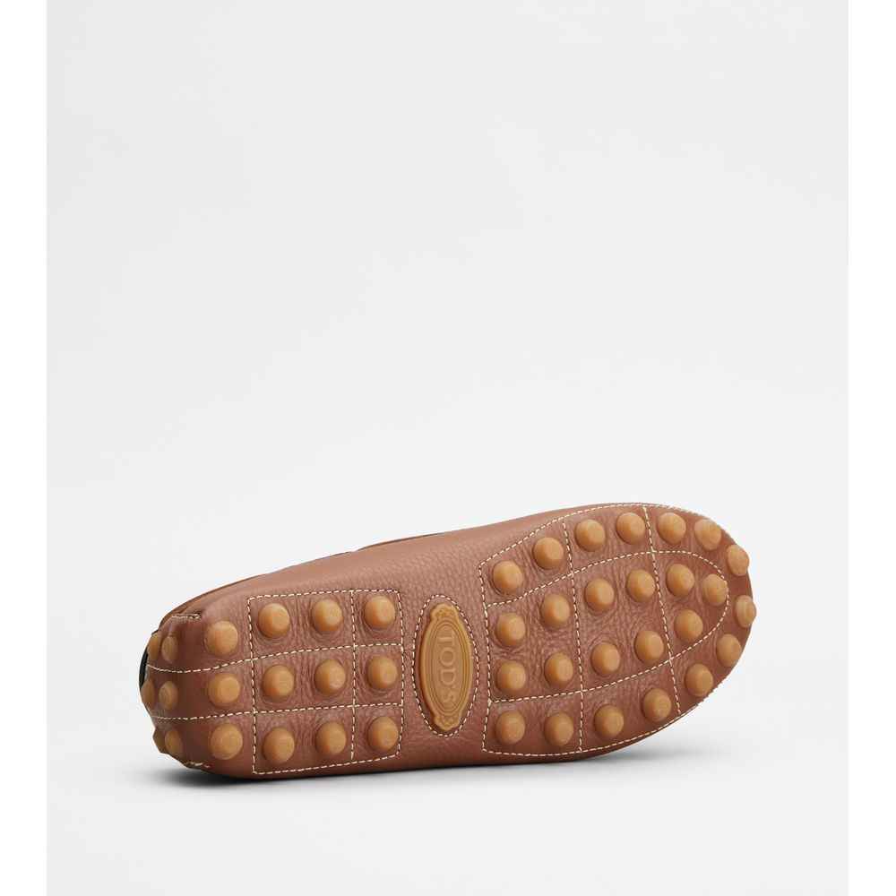 Tods Boat Gommino Bubble Loafers In Leather Brown Black Mens