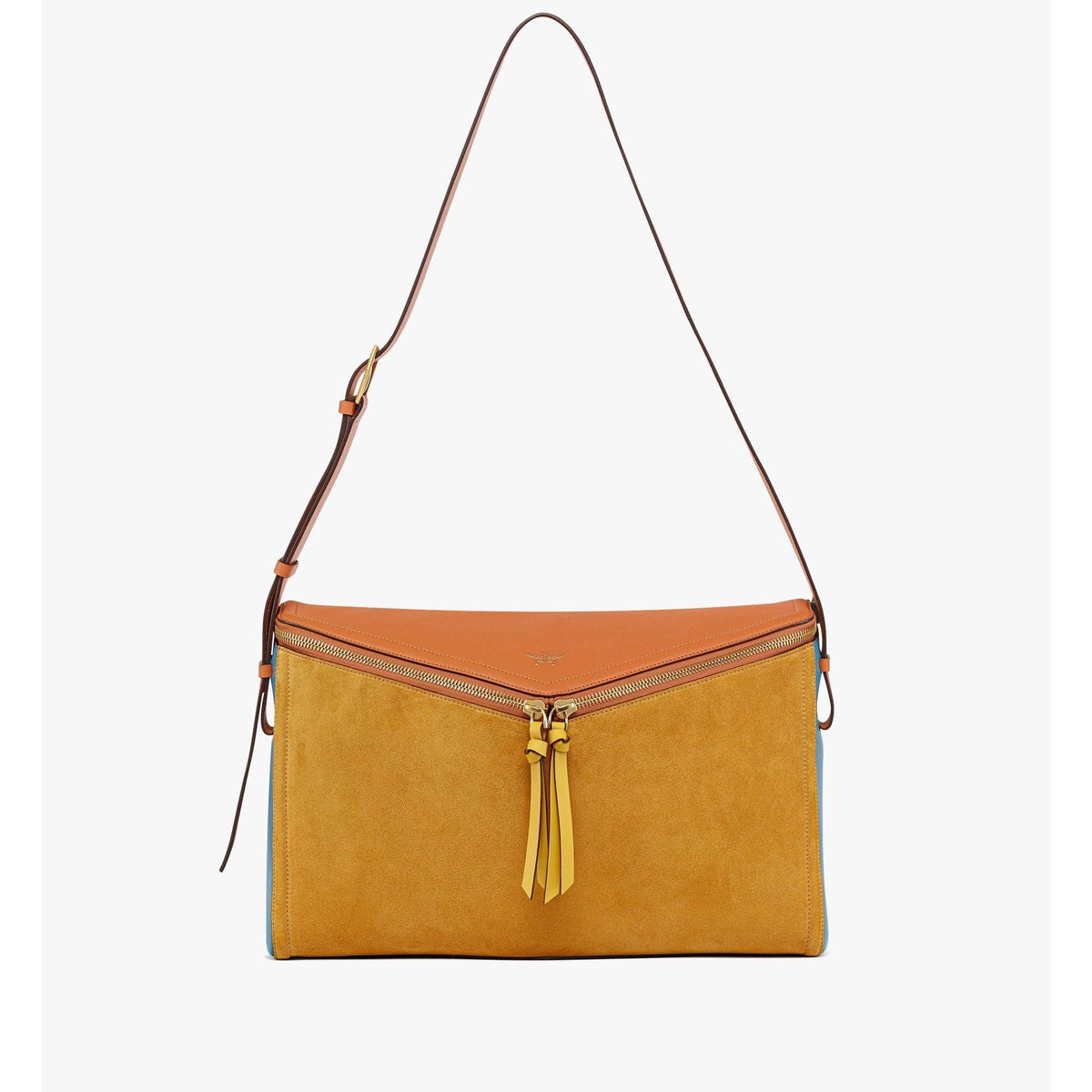 MCM Diamant 3D Shoulder Bag in Suede and Calf Leather