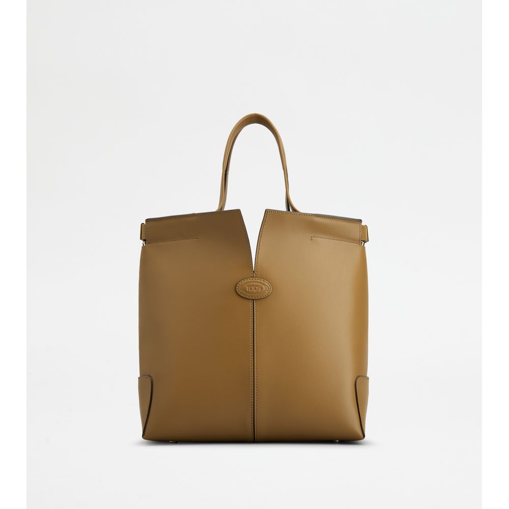 Tods Di Bag Folio In Leather Small Brown
