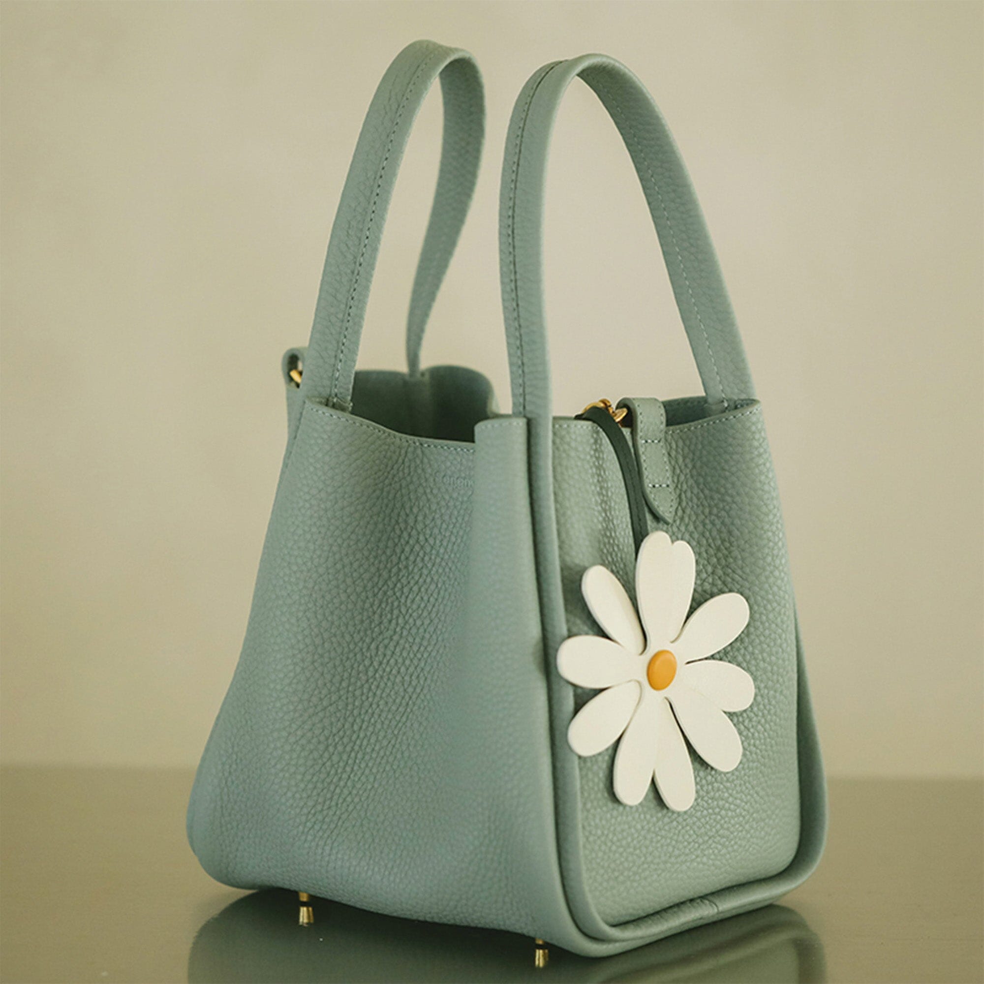 Songmont Leather Daisy Charm White