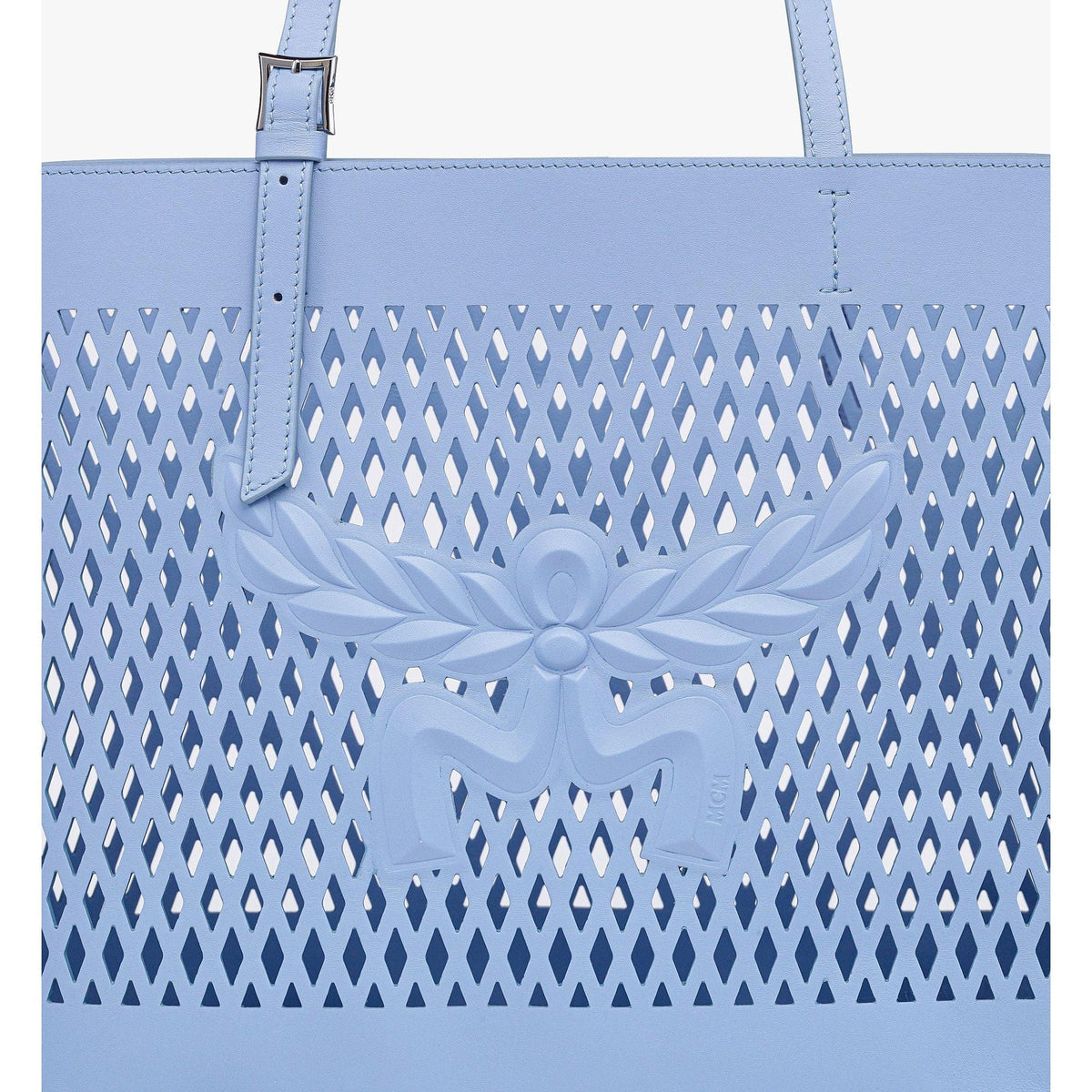 MCM Medium Himmel Shopper in Perforated Calfskin Leather