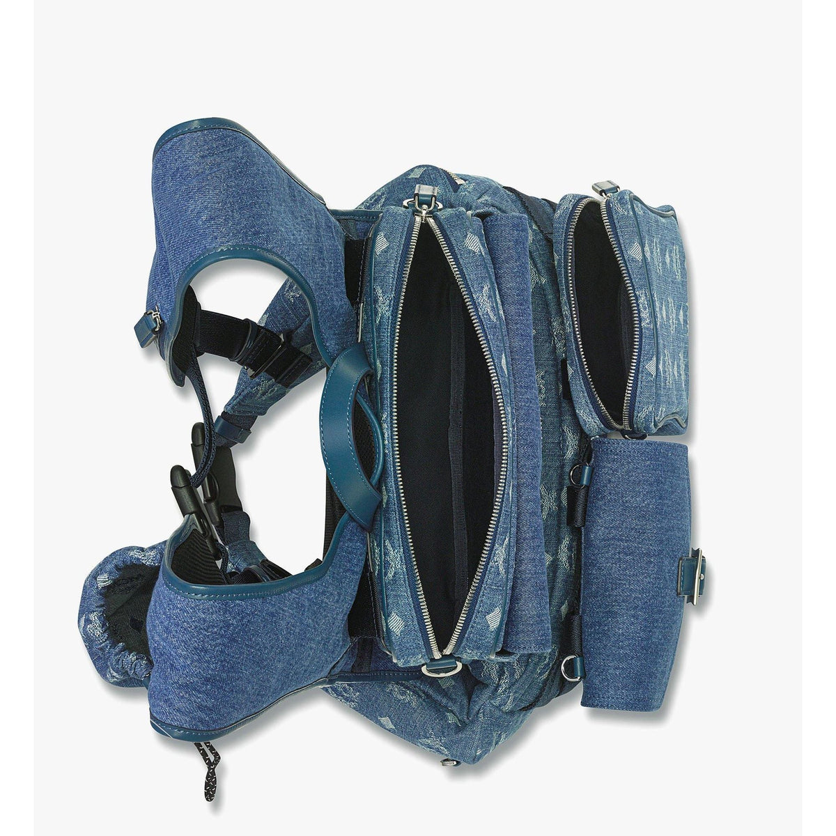 MCM Aren Multi-Backpack in Monogram Denim Jacquard