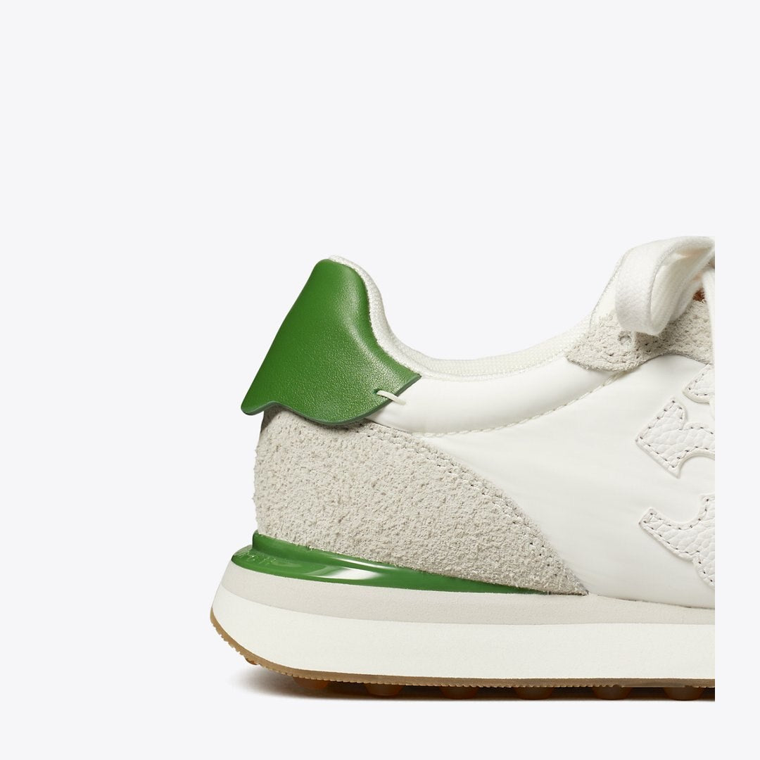 Tory Burch Destiny Trainer WHITE / WHITE / PALE GREEN
