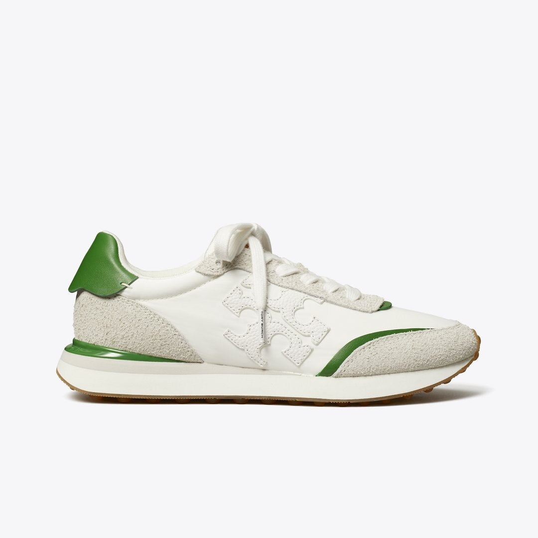 Tory Burch Destiny Trainer WHITE / WHITE / PALE GREEN