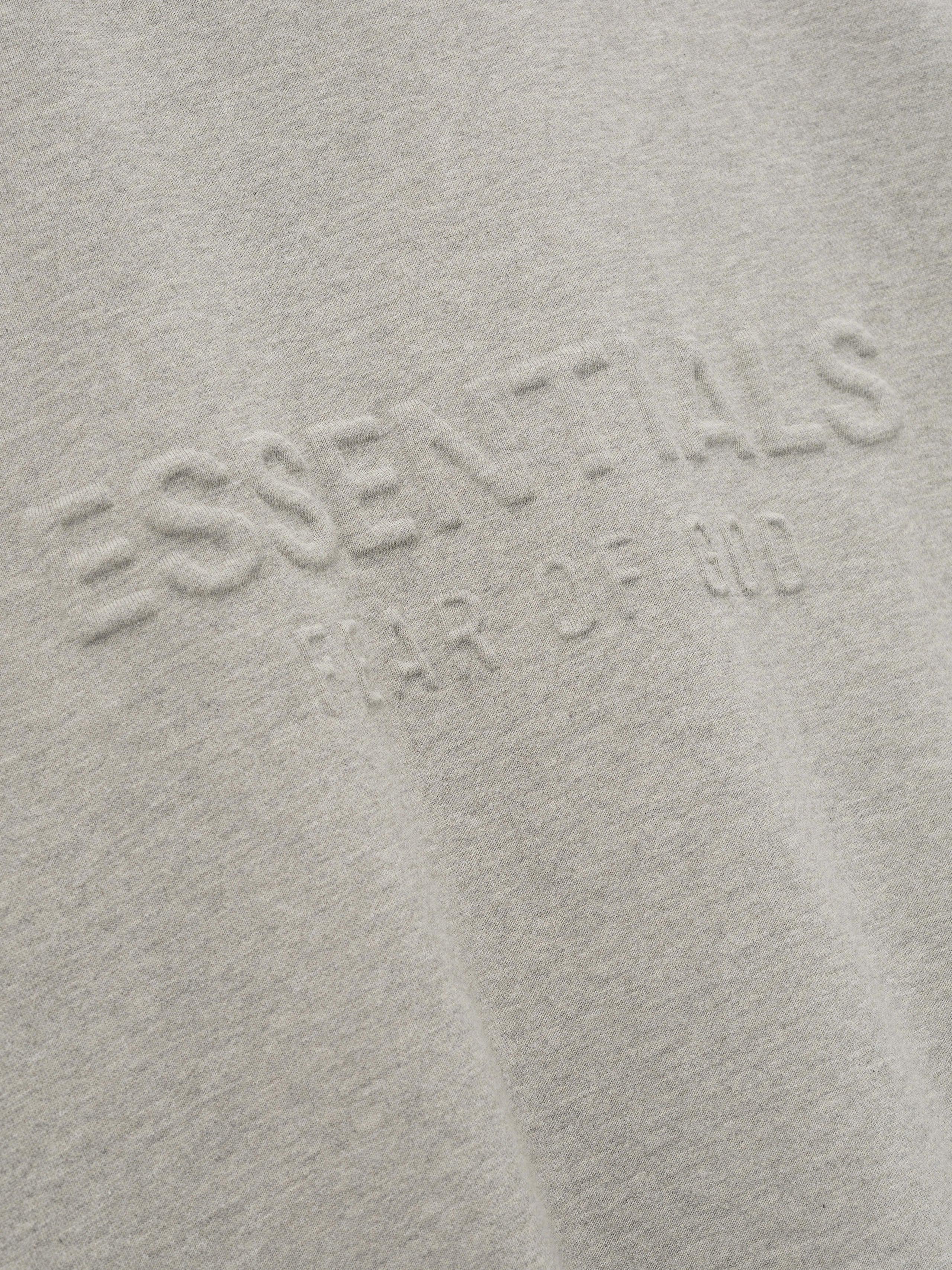 Essentials Embossed Classic Fleece Zip-Up Hoodie Warm Heather