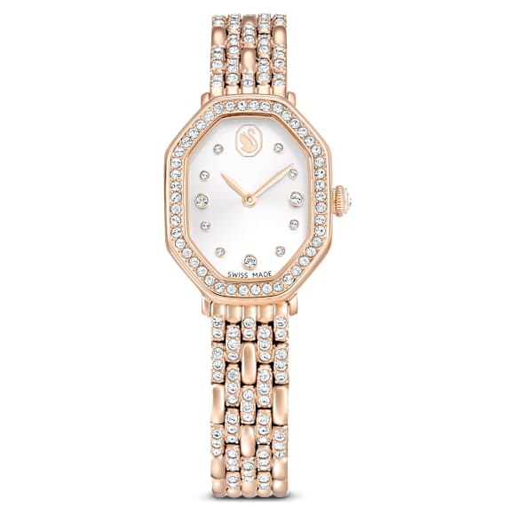 Swarovski Dextera Octagon Watch Swiss Made Metal Bracelet Gold Tone Rose Gold-Tone Finish SW5715517